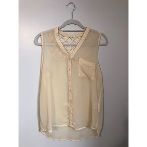 Sheer cream blouse